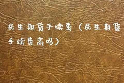民生期货手续费（民生期货手续费高吗）