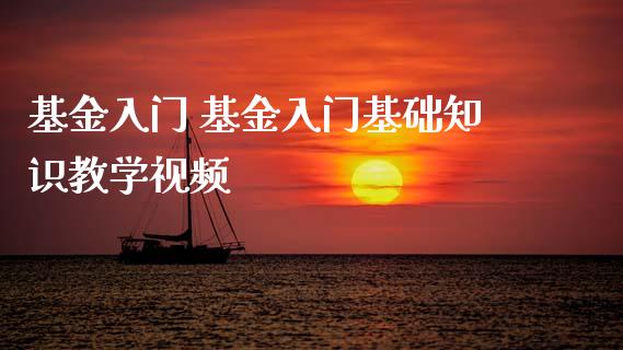 基金入门 基金入门基础知识教学视频
