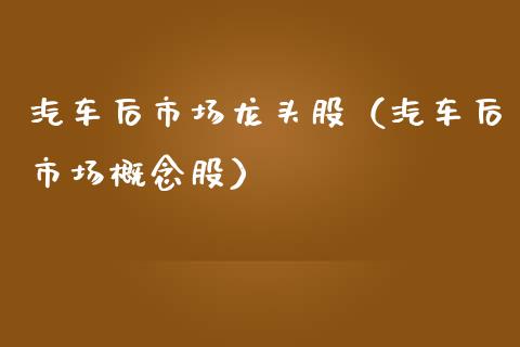 汽车后市场龙头股（汽车后市场概念股）