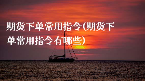 期货下单常用指令(期货下单常用指令有哪些)