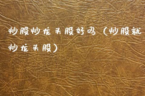 炒股炒龙头股好吗（炒股就炒龙头股）_https://www.dglong8.com_财经要闻_第1张