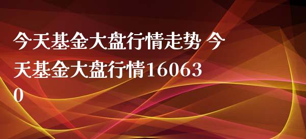 今天基金大盘行情走势 今天基金大盘行情160630