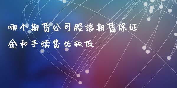 哪个期货公司股指期货保证金和手续费比较低
