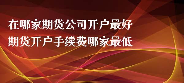 在哪家期货公司开户最好 期货开户手续费哪家最低
