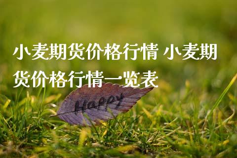 小麦期货价格行情 小麦期货价格行情一览表_https://www.dglong8.com_财经要闻_第1张