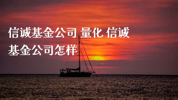 信诚基金公司 量化 信诚基金公司怎样
