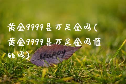 黄金9999是万足金吗(黄金9999是万足金吗值钱吗)