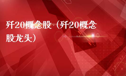 歼20概念股（歼20概念股龙头）