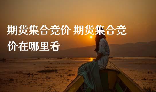 期货集合竞价 期货集合竞价在哪里看