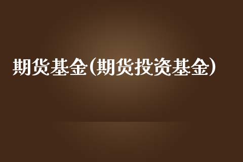 期货基金(期货投资基金)