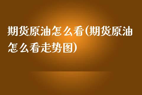 期货原油怎么看(期货原油怎么看走势图)