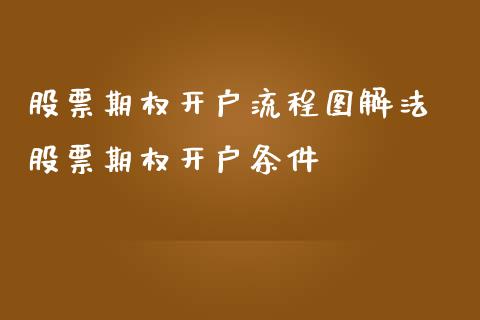 股票期权开户流程图解法 股票期权开户条件