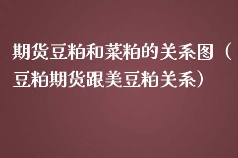 期货豆粕和菜粕的关系图（豆粕期货跟美豆粕关系）
