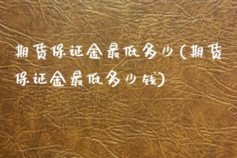 期货保证金最低多少(期货保证金最低多少钱)