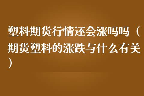 塑料期货行情还会涨吗吗（期货塑料的涨跌与什么有关）