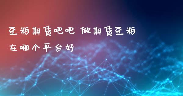 豆粕期货吧吧 做期货豆粕在哪个平台好