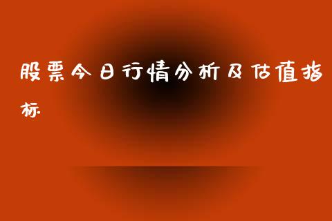 股票今日行情分析及估值指标