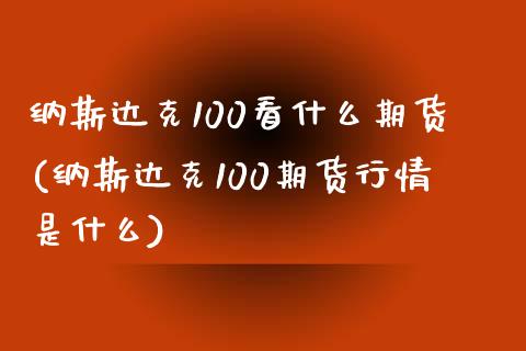 纳斯达克100看什么期货(纳斯达克100期货行情是什么)