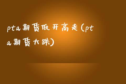 pta期货低开高走(pta期货大跌)