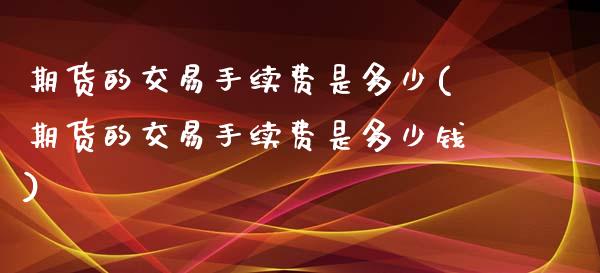 期货的交易手续费是多少(期货的交易手续费是多少钱)