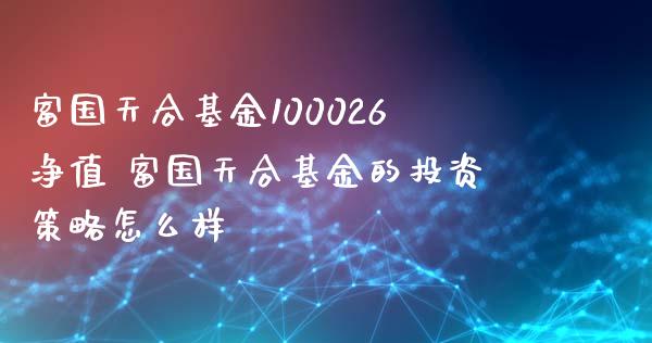 富国天合基金100026净值 富国天合基金的投资策略怎么样_https://www.dglong8.com_基金理财_第1张