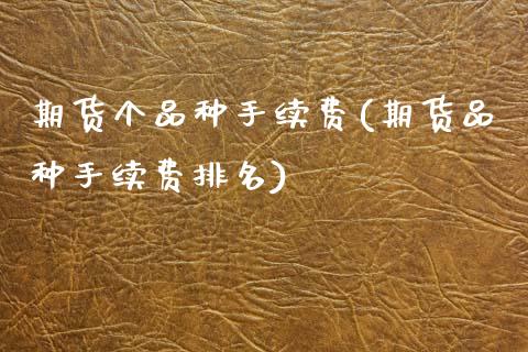 期货个品种手续费(期货品种手续费排名)