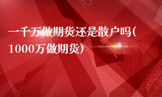 一千万做期货还是散户吗(1000万做期货)