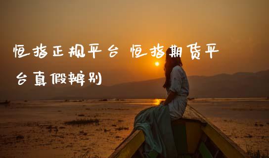 恒指正规平台 恒指期货平台真假辨别