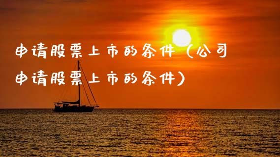 申请股票上市的条件（公司申请股票上市的条件）