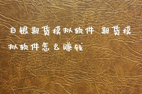 白银期货模拟软件 期货模拟软件怎么赚钱