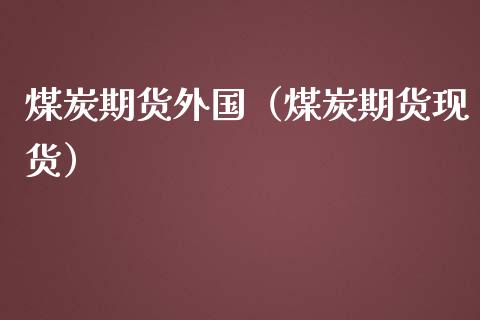 煤炭期货外国（煤炭期货现货）