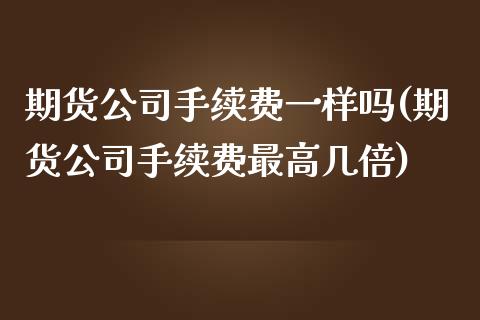 期货公司手续费一样吗(期货公司手续费最高几倍)