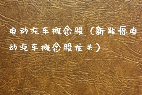 电动汽车概念股（新能源电动汽车概念股龙头）