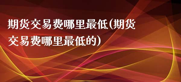 期货交易费哪里最低(期货交易费哪里最低的)