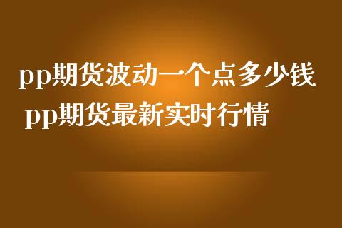 pp期货波动一个点多少钱 pp期货最新实时行情
