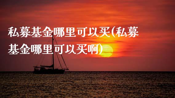 私募基金哪里可以买(私募基金哪里可以买啊)