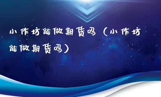 小作坊能做期货吗（小作坊能做期货吗）