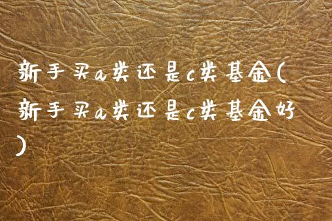 新手买a类还是c类基金(新手买a类还是c类基金好)