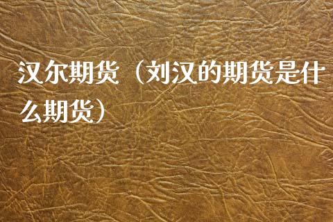 汉尔期货（刘汉的期货是什么期货）