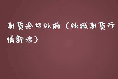 期货纯碱（纯碱期货行情新浪）