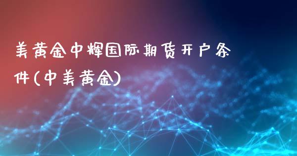 美黄金国际期货开户条件(中美黄金)