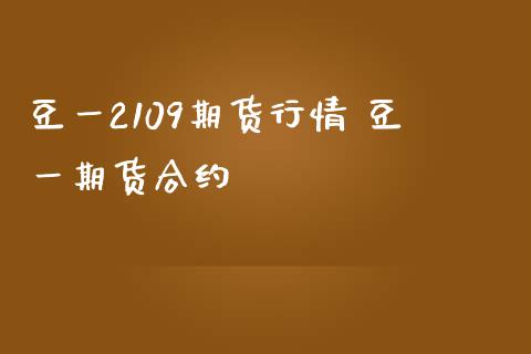 豆一2109期货行情 豆一期货合约