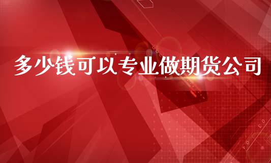 多少钱可以专业做期货公司