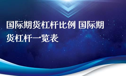 国际期货杠杆比例 国际期货杠杆一览表
