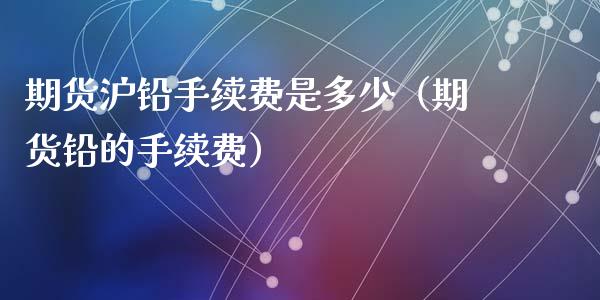 期货沪铅手续费是多少（期货铅的手续费）