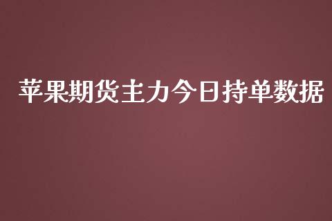 苹果期货主力今日持单数据