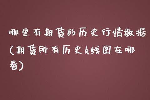 哪里有期货的历史行情数据(期货所有历史k线图在哪看)