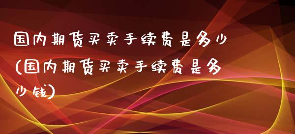 国内期货买卖手续费是多少(国内期货买卖手续费是多少钱)
