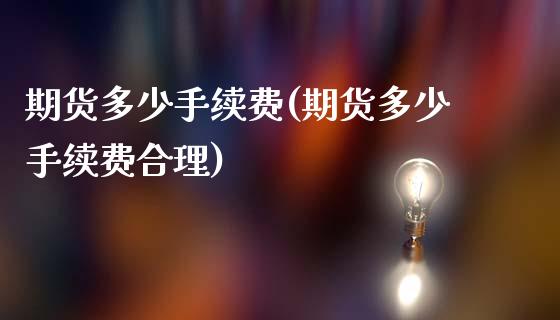 期货多少手续费(期货多少手续费合理)