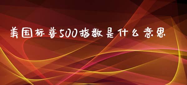 美国标普500指数是什么意思